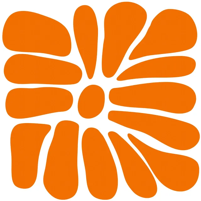 Dekovorhang Mid Century Flower Fun Orange