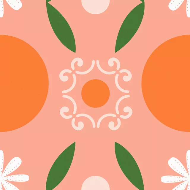 Tischset Sommerfliesen Orangen