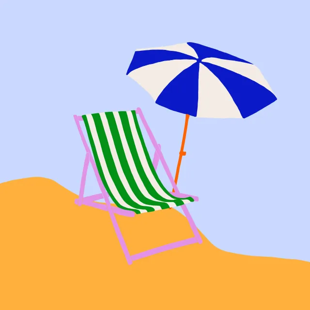 Kissen Liegestuhl Strand Gelb