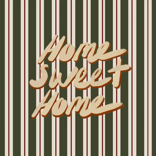 Bodenkissen Home Sweet Home Retro Stripes