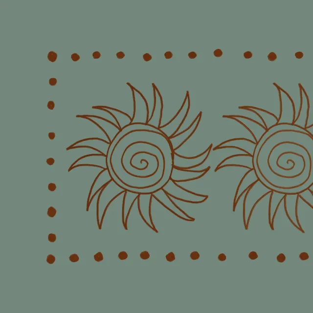 Kissen Spanish Swirl Sun Teal