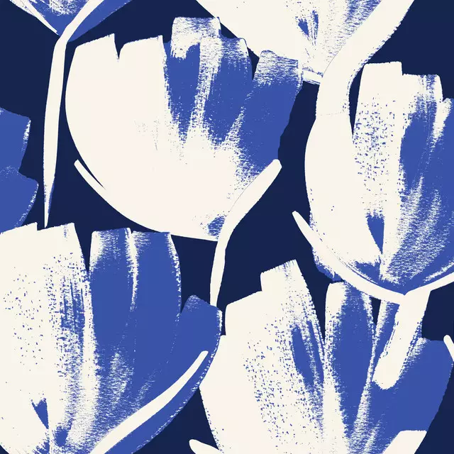 Kissen Tulips indigo