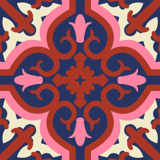 Bankauflage Azujelo Muster2 pink