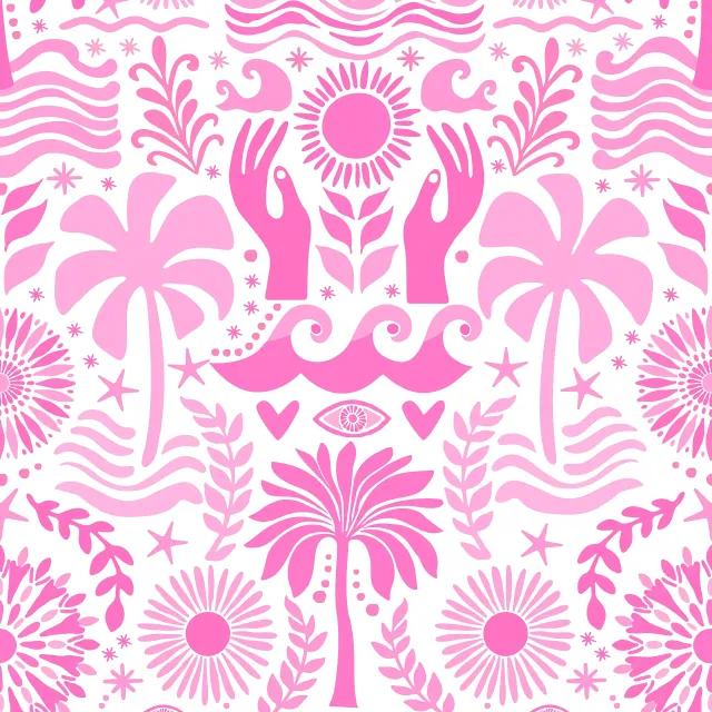 Bankauflage Boho Beach Pink White