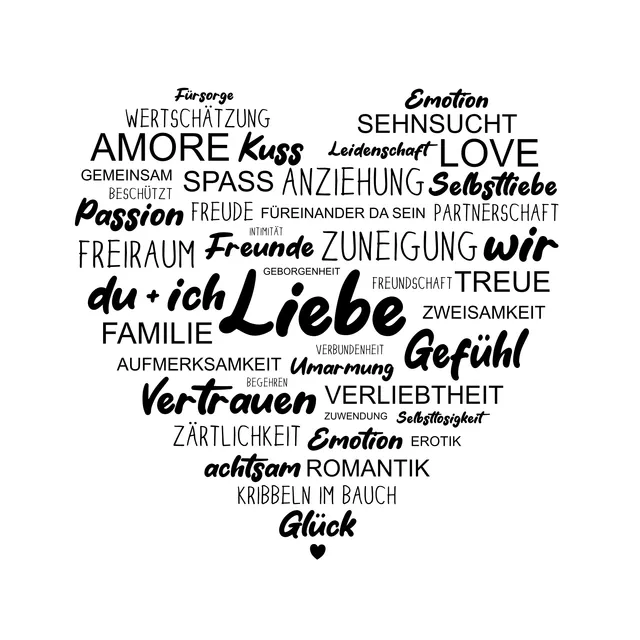 Kissen Liebe Typografie Herz