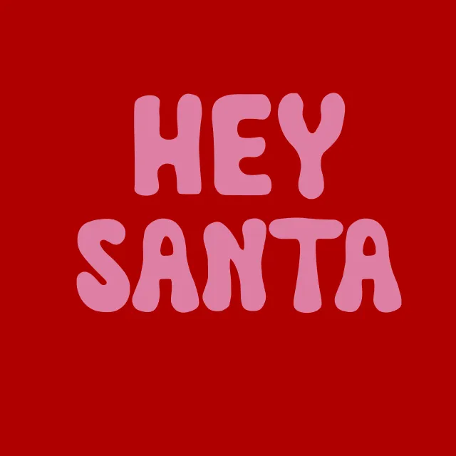 Kissen Hey Santa Pink Rot