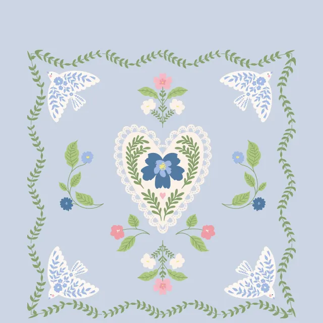 Kissen Midsummer Romantic Hellblau