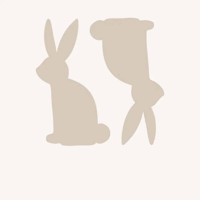 Kissen Hasen Duo beige