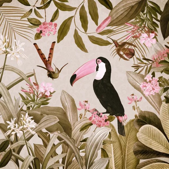 Raffrollo Tukan im exotischen Dschungel