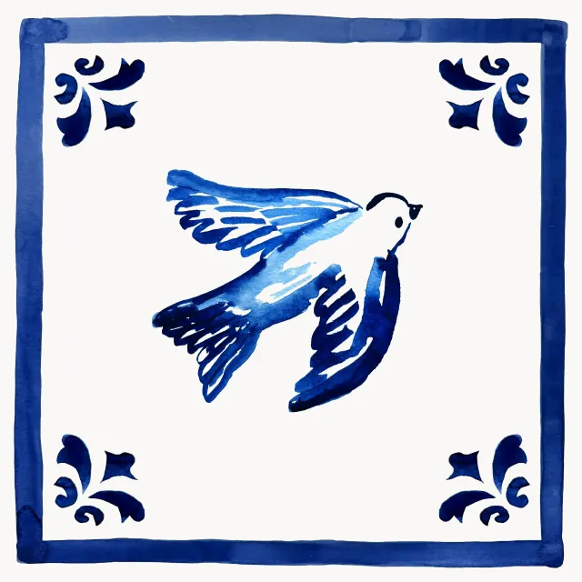 Kissen Azulejo Schwalbe Weibchen