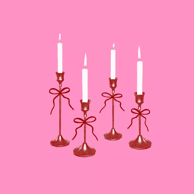 Kissen Christmas Candles Pink