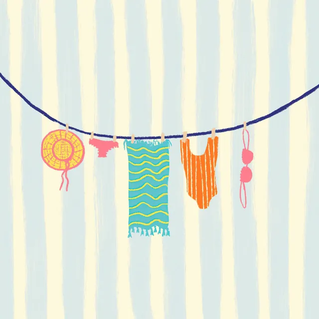 Tischdecke Strandtag gestreift