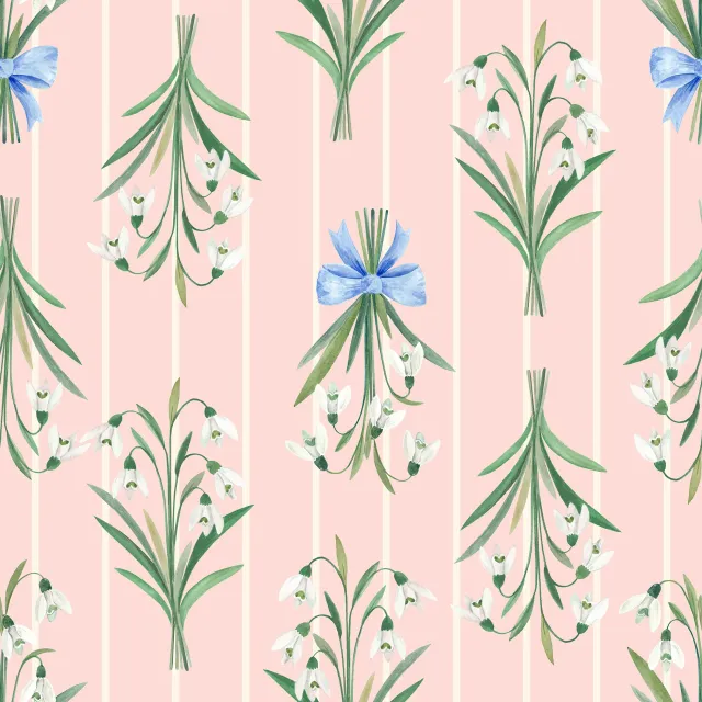 Tischläufer Schneeglöckchen rosa