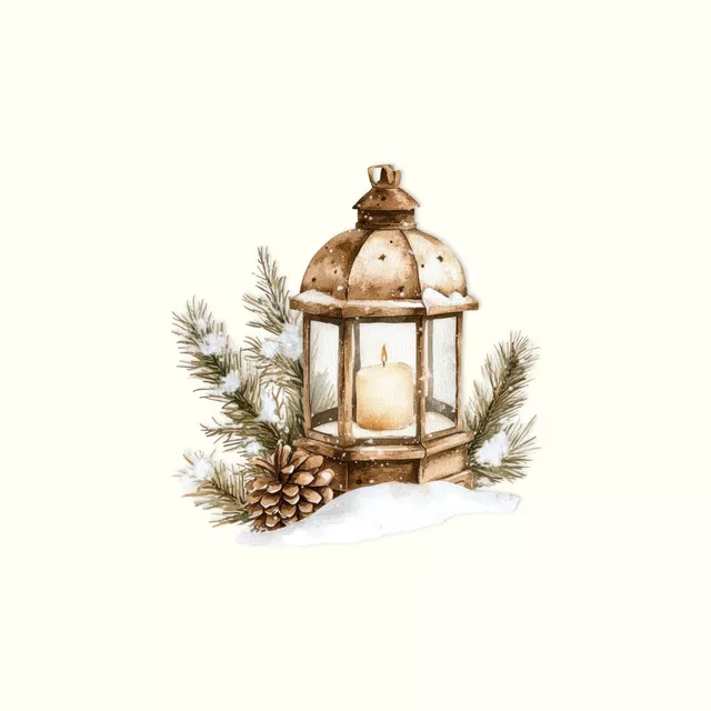Geschirrtuch Cozy XMas Laterne mit Zweig