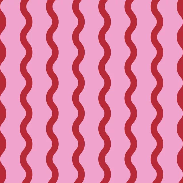 Kissen Wellenlinien rot-pink