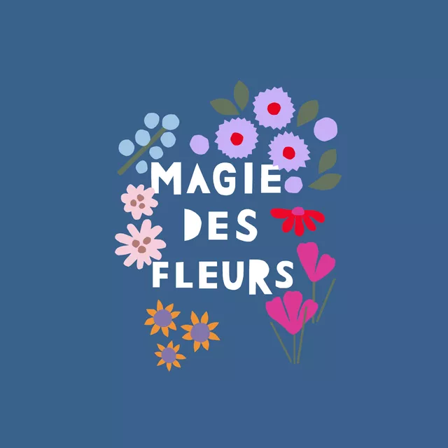 Kissen Magie des Fleurs dunkelblau