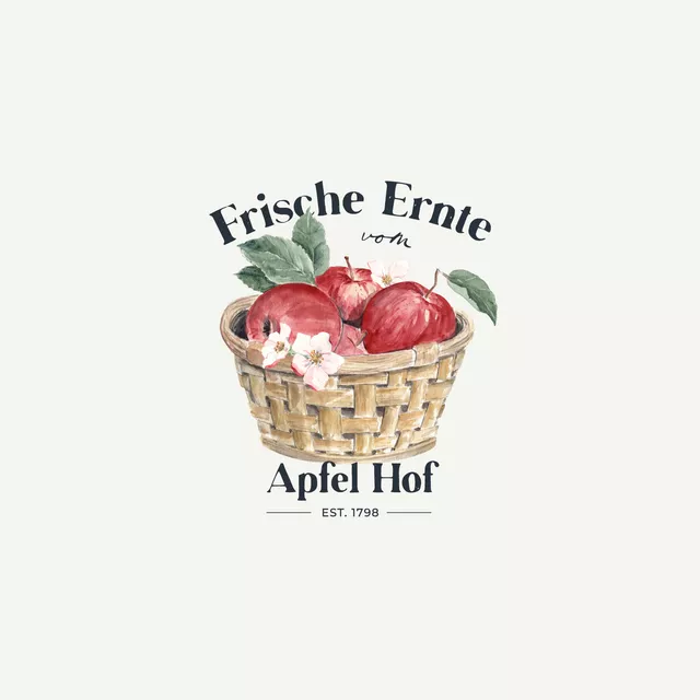 Kissen Ernte Apfel Korb offwhite weiß