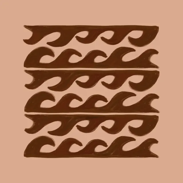 Kissen Pink and Red Painted Waves