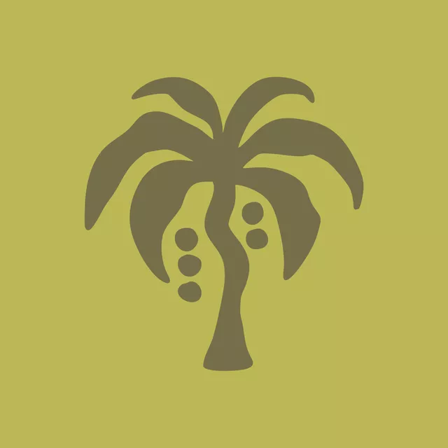 Bodenkissen Palme Grün Wendemotiv