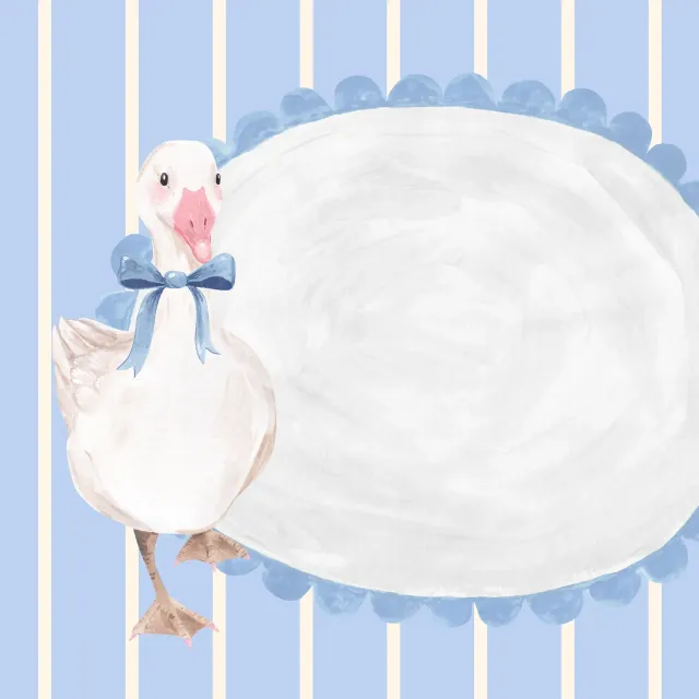 Tischset Gans gestreift blau