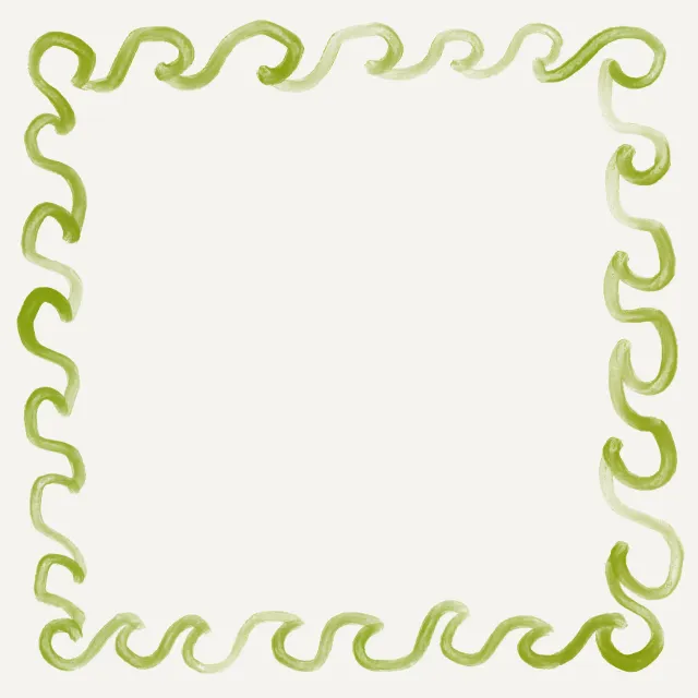 Sitzkissen Wellenrand Grün