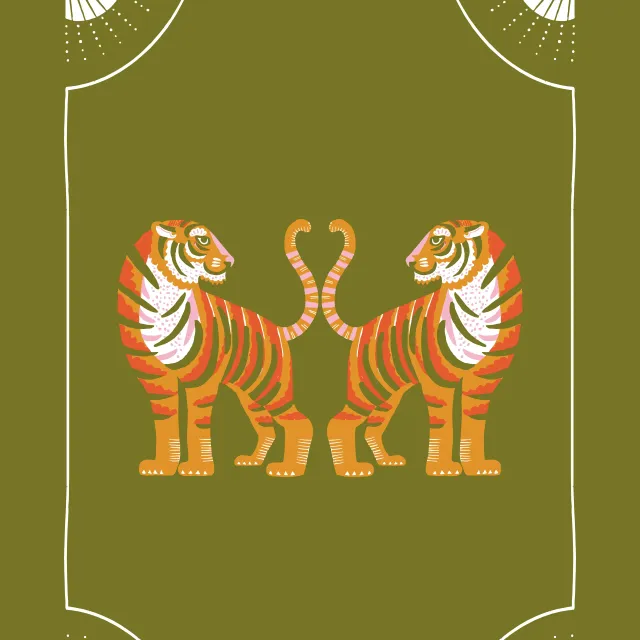 Bettwäsche Tiger grün