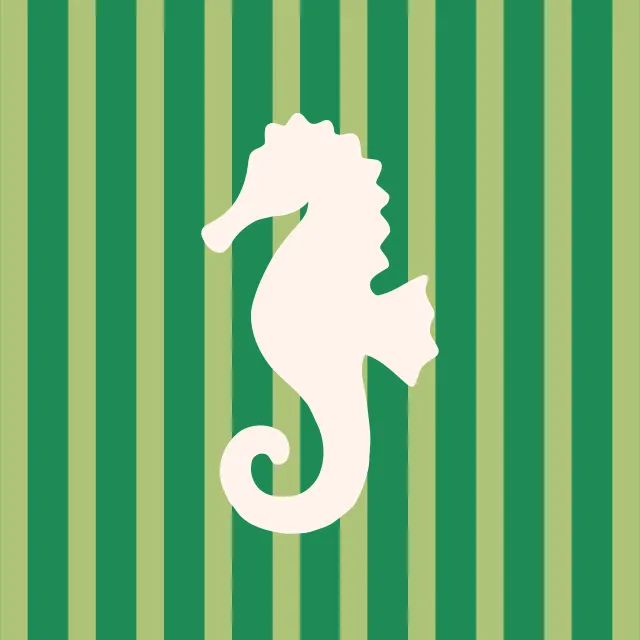 Kissen Seepferdchen mit Streifen
