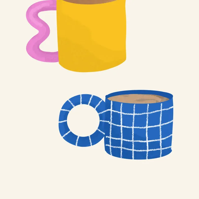 Geschirrtücher Kaffeetassen Dopamine