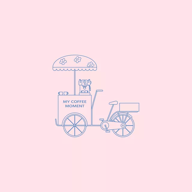 Kissen Coffee Bike Pink