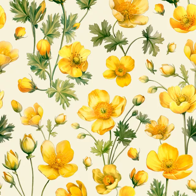 Kissen Streublümchen Muster Gelb