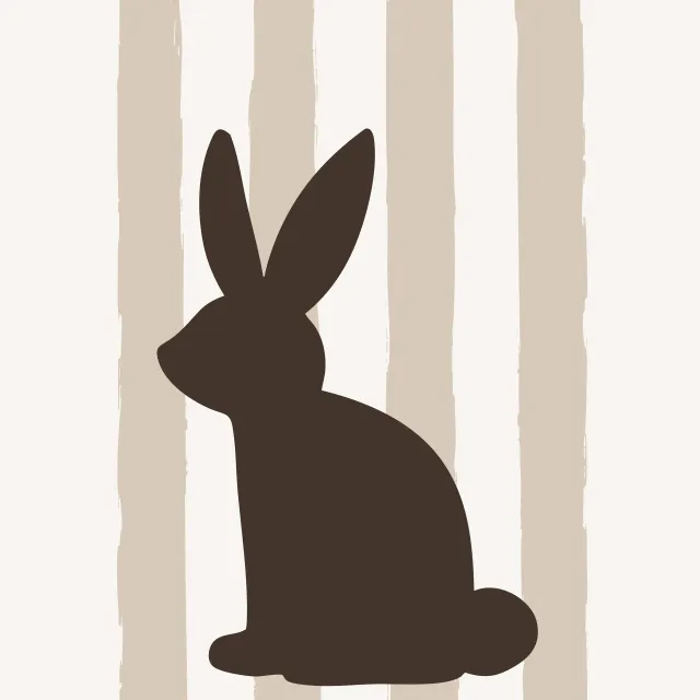 Kissen Hasen Streifen beige