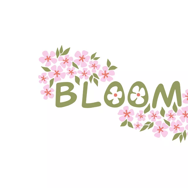 Kissen bloom typographie