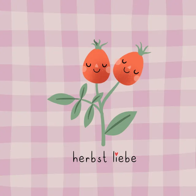 Geschirrtücher Herbstliebe Hagebutte