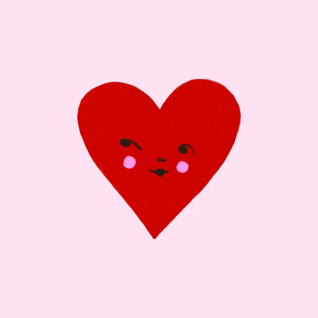 Bodenkissen Herz mit Gesicht Rosa