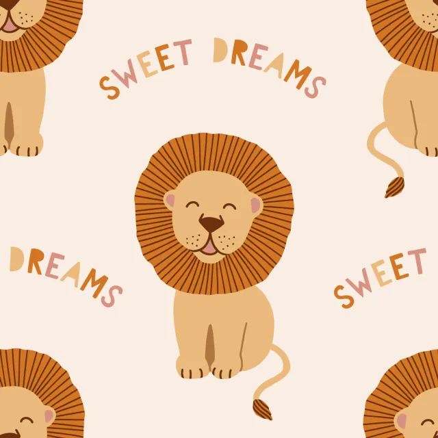 Raffrollo Löwe Süße Träume Muster