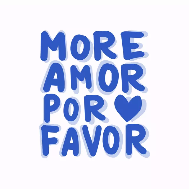 Kissen More Amor Por Favor azul