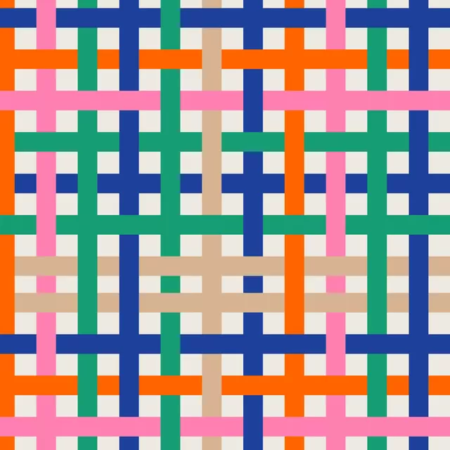 Sitzkissen Gewebtes Karo Bunt Beige