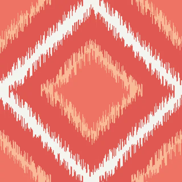 Kissen Ikat Raute coral