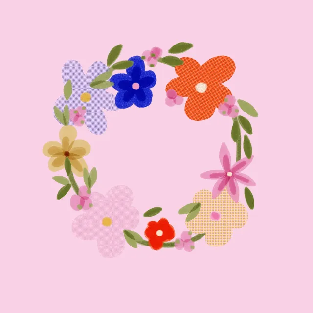 Kissen Blumenkranz Pink