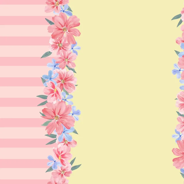 Bodenkissen Blumenborte pink gelb