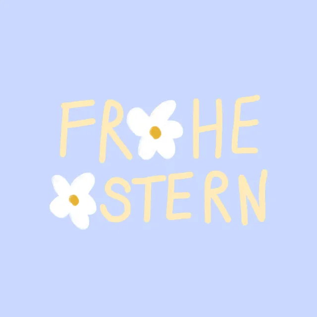 Kissen Frohe Ostern Blume Blau