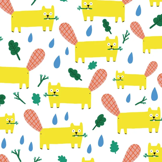 Raffrollo Biber mit Wassertropfen