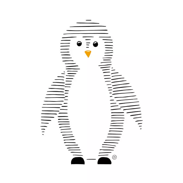 Servietten Gestreifter Pinguin