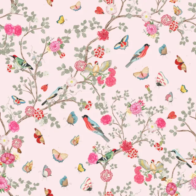 Servietten Chinoiserie Garten Pink