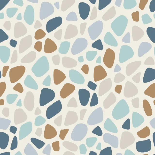 Tischläufer Terrazzo mediterran blau braun