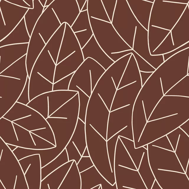 Kissen Blätter Outlines braun