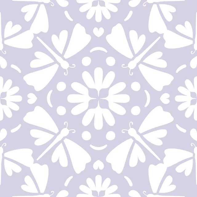 Tischläufer Blockprint Muster hellviolett