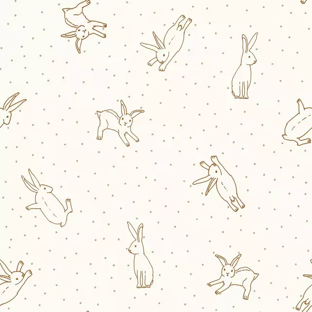 Bettwäsche Hase und Pünktchen Beige Braun