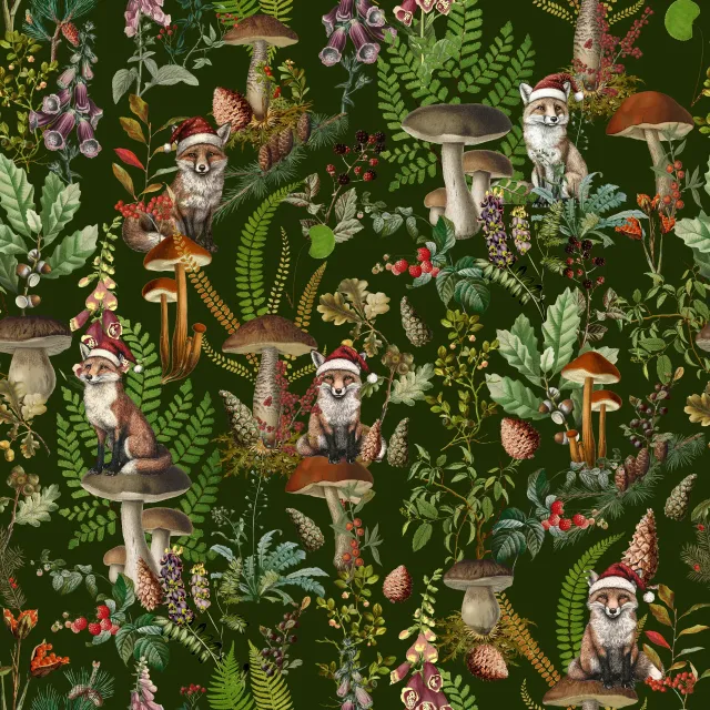 Kissen Weihnachts Füchse im Wald -