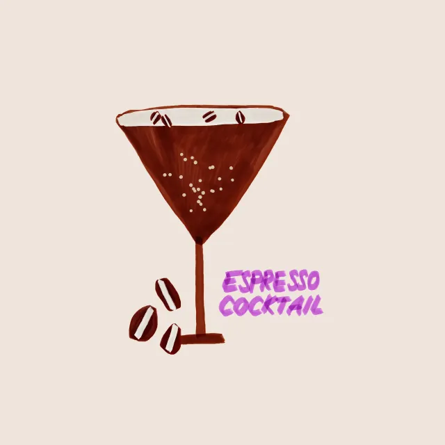 Bodenkissen Espresso Cocktail Typo